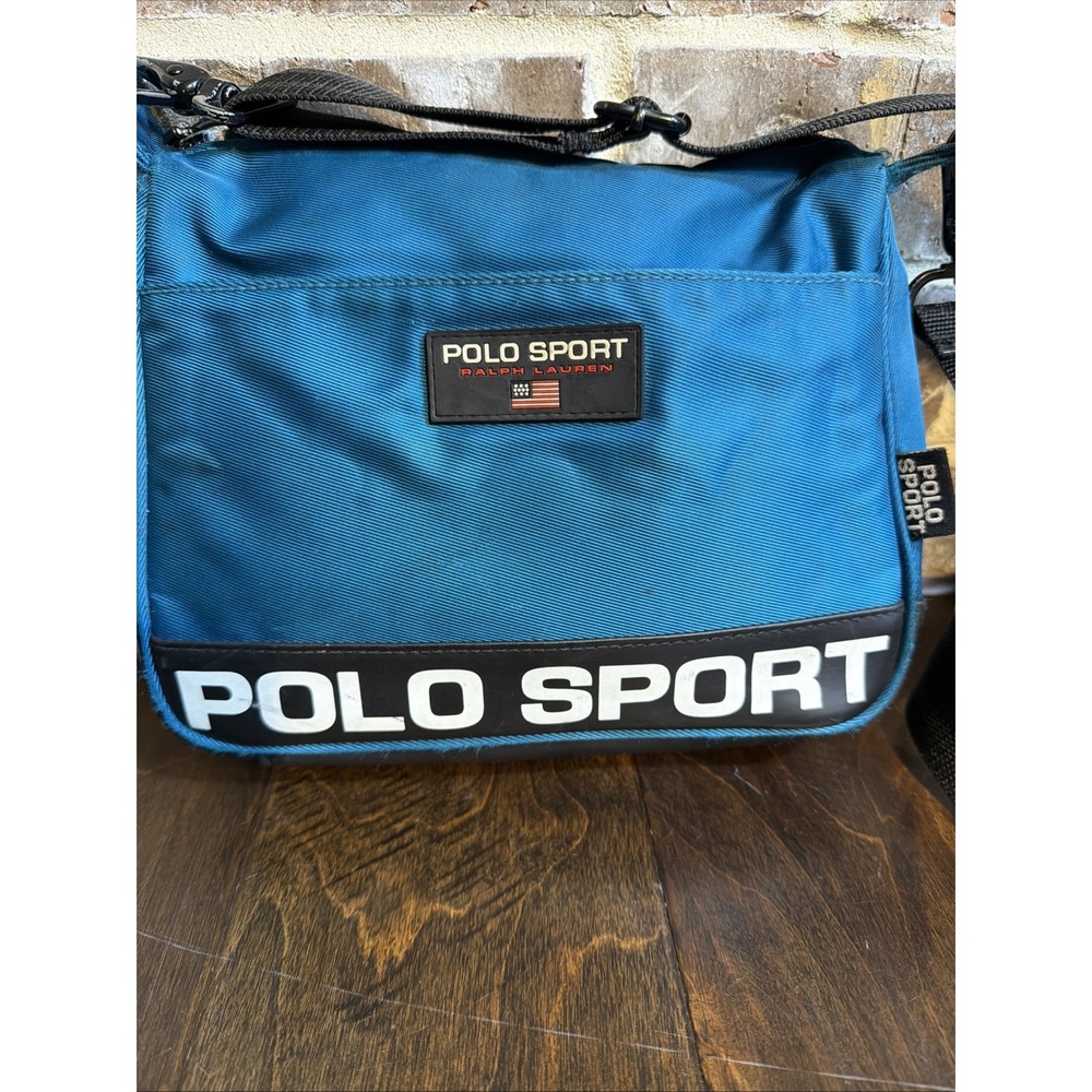 Polo Sport Vintage Crossbody Purse Bag Womens Ralph Lauren Black Logo Adjustable